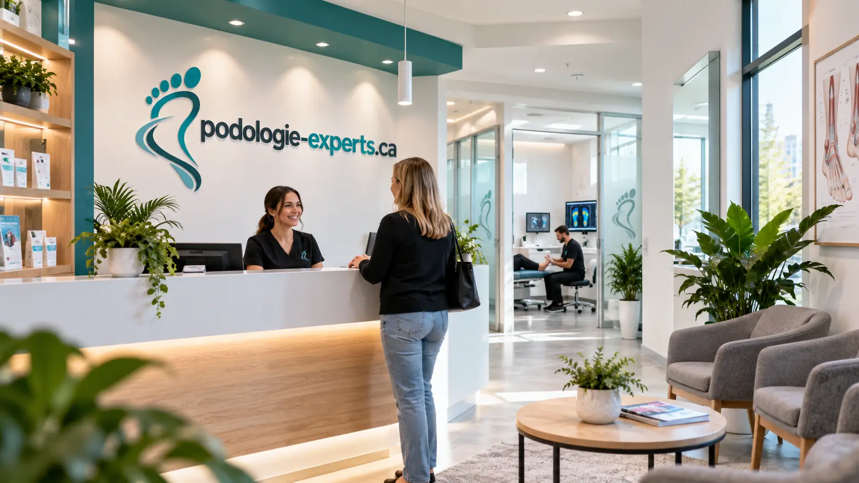 Accueil d'un cabinet de podologie