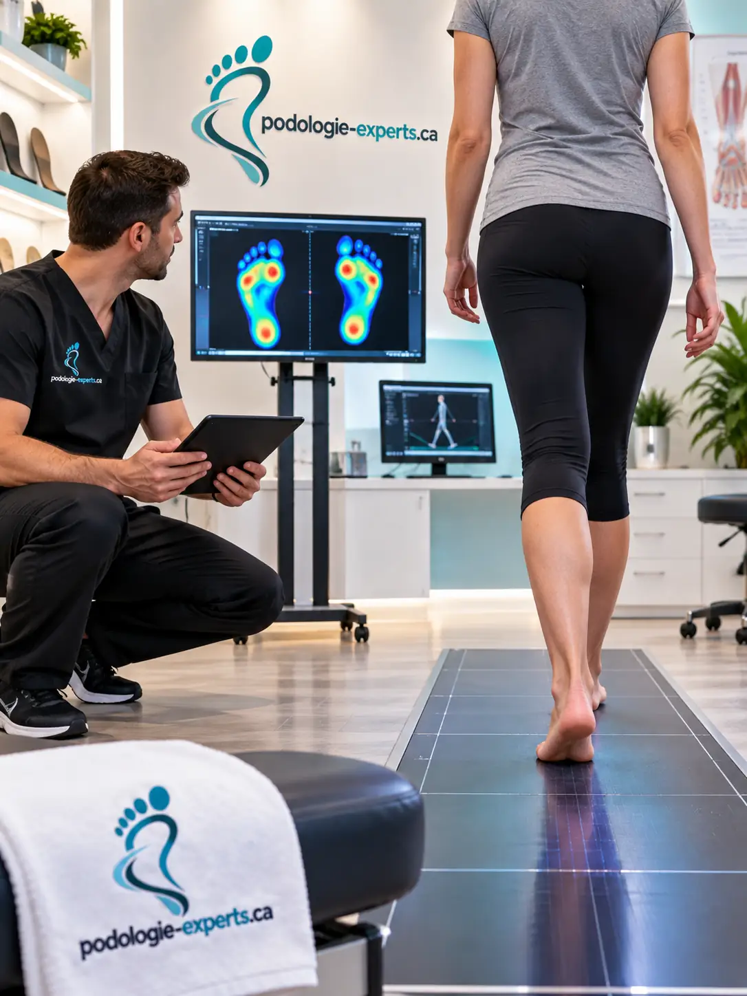 Analyse de la démarche sur tapis de mesure