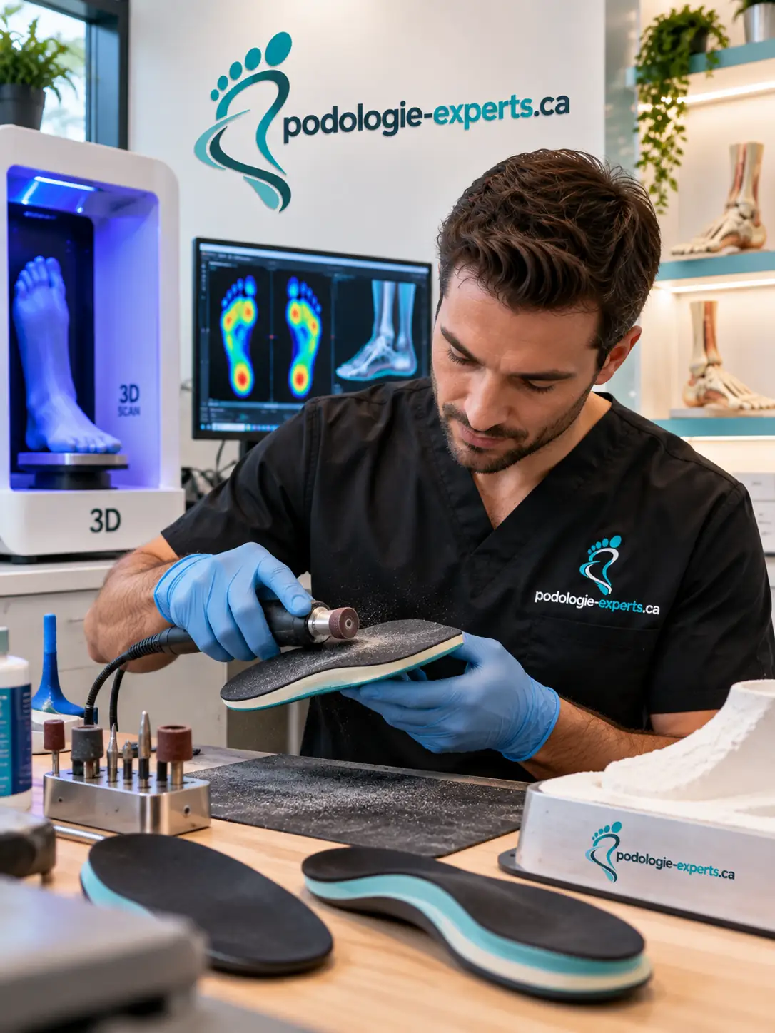Fabrication d'une orthèse plantaire sur mesure